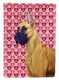 Great Dane Hearts Love and Valentine's Day Portrait House Flag 28x40 Porch Sleeve Pole Decorative Outside Yard Banner Artwork Wall Hanging, Polyester