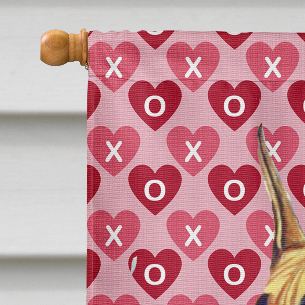 Great Dane Hearts Love and Valentine's Day Portrait House Flag 28x40 Porch Sleeve Pole Decorative Outside Yard Banner Artwork Wall Hanging, Polyester
