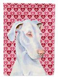 Great Dane Hearts Love and Valentine's Day Portrait House Flag 28x40 Porch Sleeve Pole Decorative Outside Yard Banner Artwork Wall Hanging, Polyester