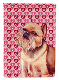 Brussels Griffon Hearts Love and Valentine's Day Portrait House Flag 28x40 Porch Sleeve Pole Decorative Outside Yard Banner Artwork Wall Hanging, Polyester