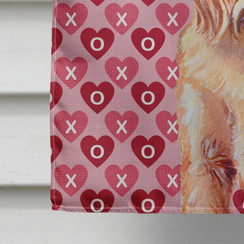 Brussels Griffon Hearts Love and Valentine's Day Portrait House Flag 28x40 Porch Sleeve Pole Decorative Outside Yard Banner Artwork Wall Hanging, Polyester