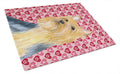 Silky Terrier Hearts Love and Valentine's Day Portrait Cutting Board Tempered Glass Kitchen Cutting Surface, Heat Resistant Chopping, Non-Slip Feet, Food Prep & Serving
