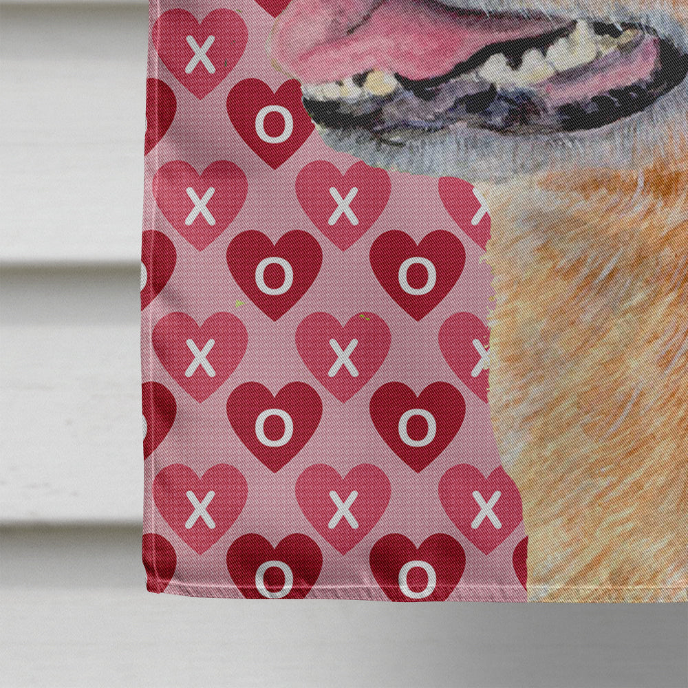 Australian Cattle Dog Hearts Love Valentine's Day House Flag 28x40 Porch Sleeve Pole Decorative Outside Yard Banner Artwork Wall Hanging, Polyester