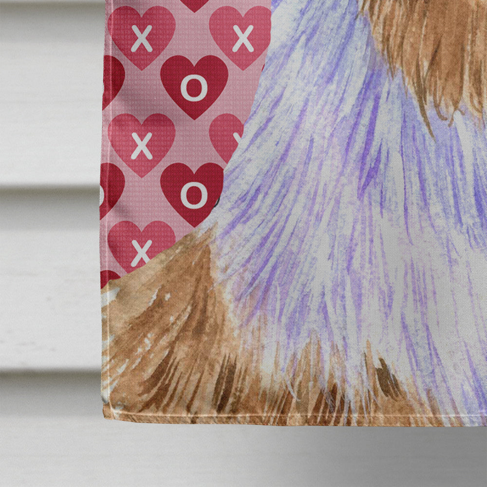 Australian Shepherd Hearts Love Valentine's Day House Flag 28x40 Porch Sleeve Pole Decorative Outside Yard Banner Artwork Wall Hanging, Polyester