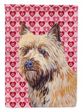 Cairn Terrier Hearts Love and Valentine's Day Portrait House Flag 28x40 Porch Sleeve Pole Decorative Outside Yard Banner Artwork Wall Hanging, Polyester
