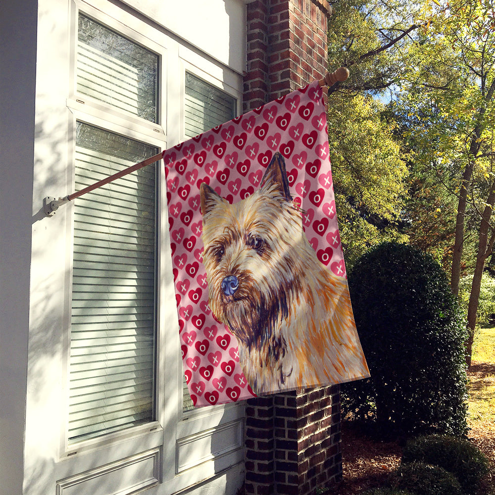Cairn Terrier Hearts Love and Valentine's Day Portrait House Flag 28x40 Porch Sleeve Pole Decorative Outside Yard Banner Artwork Wall Hanging, Polyester