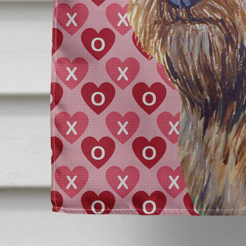 Cairn Terrier Hearts Love and Valentine's Day Portrait House Flag 28x40 Porch Sleeve Pole Decorative Outside Yard Banner Artwork Wall Hanging, Polyester