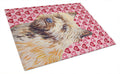 Cairn Terrier Hearts Love and Valentine's Day Portrait Cutting Board Tempered Glass Kitchen Cutting Surface, Heat Resistant Chopping, Non-Slip Feet, Food Prep & Serving
