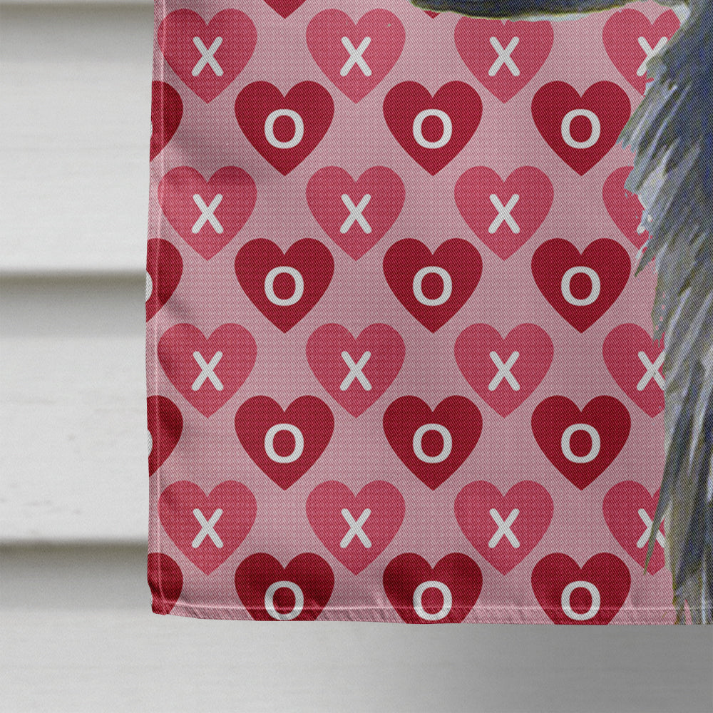 Flat Coated Retriever Hearts Love and Valentine's Day Portrait House Flag 28x40 Porch Sleeve Pole Decorative Outside Yard Banner Artwork Wall Hanging, Polyester
