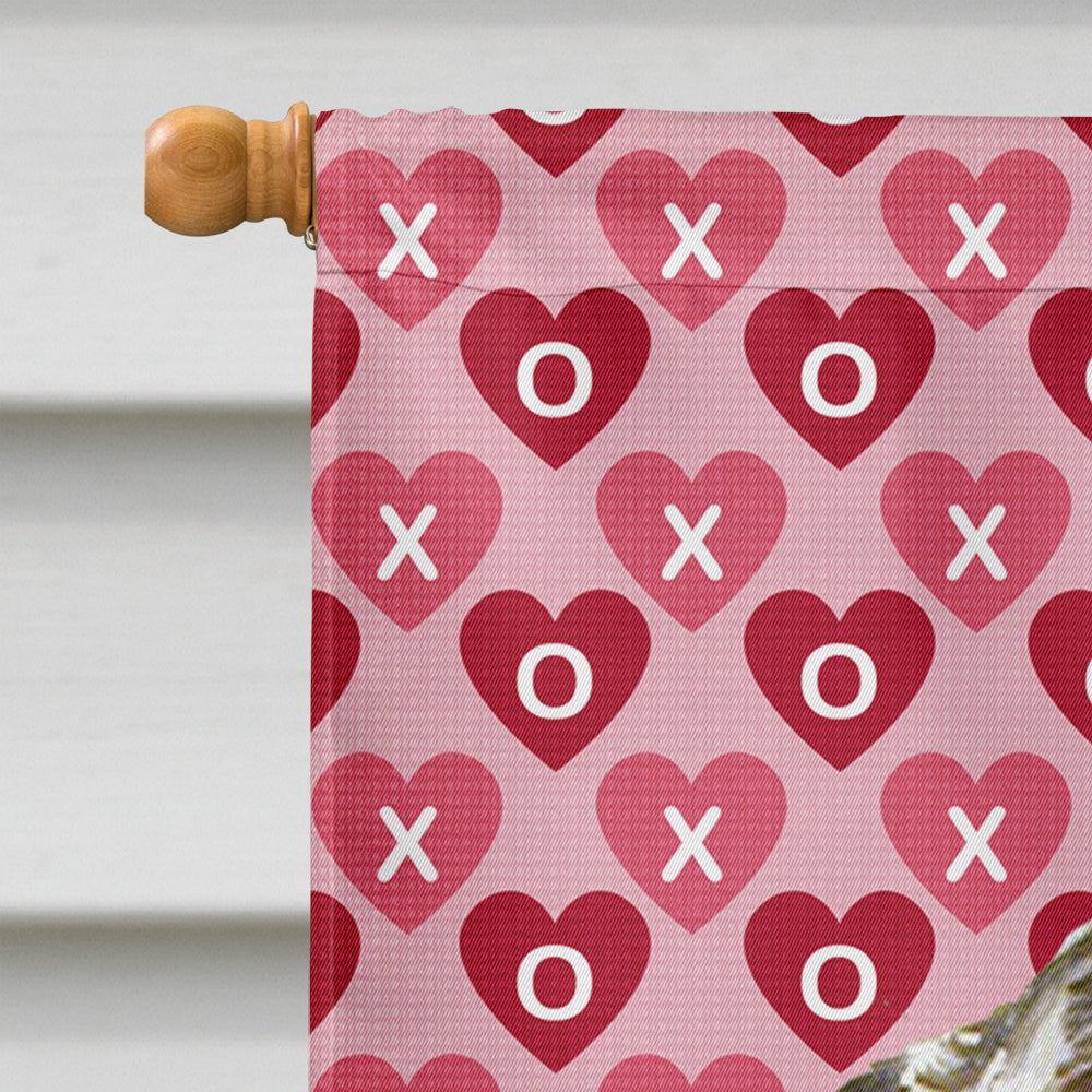English Setter Hearts Love and Valentine's Day Portrait House Flag 28x40 Porch Sleeve Pole Decorative Outside Yard Banner Artwork Wall Hanging, Polyester
