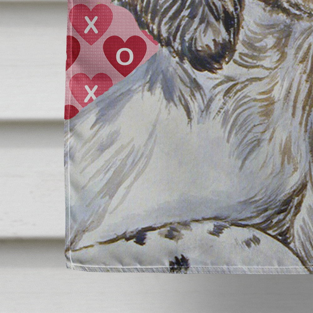 English Setter Hearts Love and Valentine's Day Portrait House Flag 28x40 Porch Sleeve Pole Decorative Outside Yard Banner Artwork Wall Hanging, Polyester