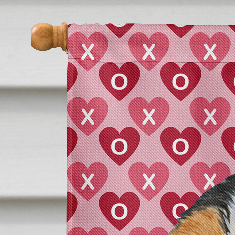 Cavalier Spaniel Hearts Love and Valentine's Day Portrait House Flag 28x40 Porch Sleeve Pole Decorative Outside Yard Banner Artwork Wall Hanging, Polyester