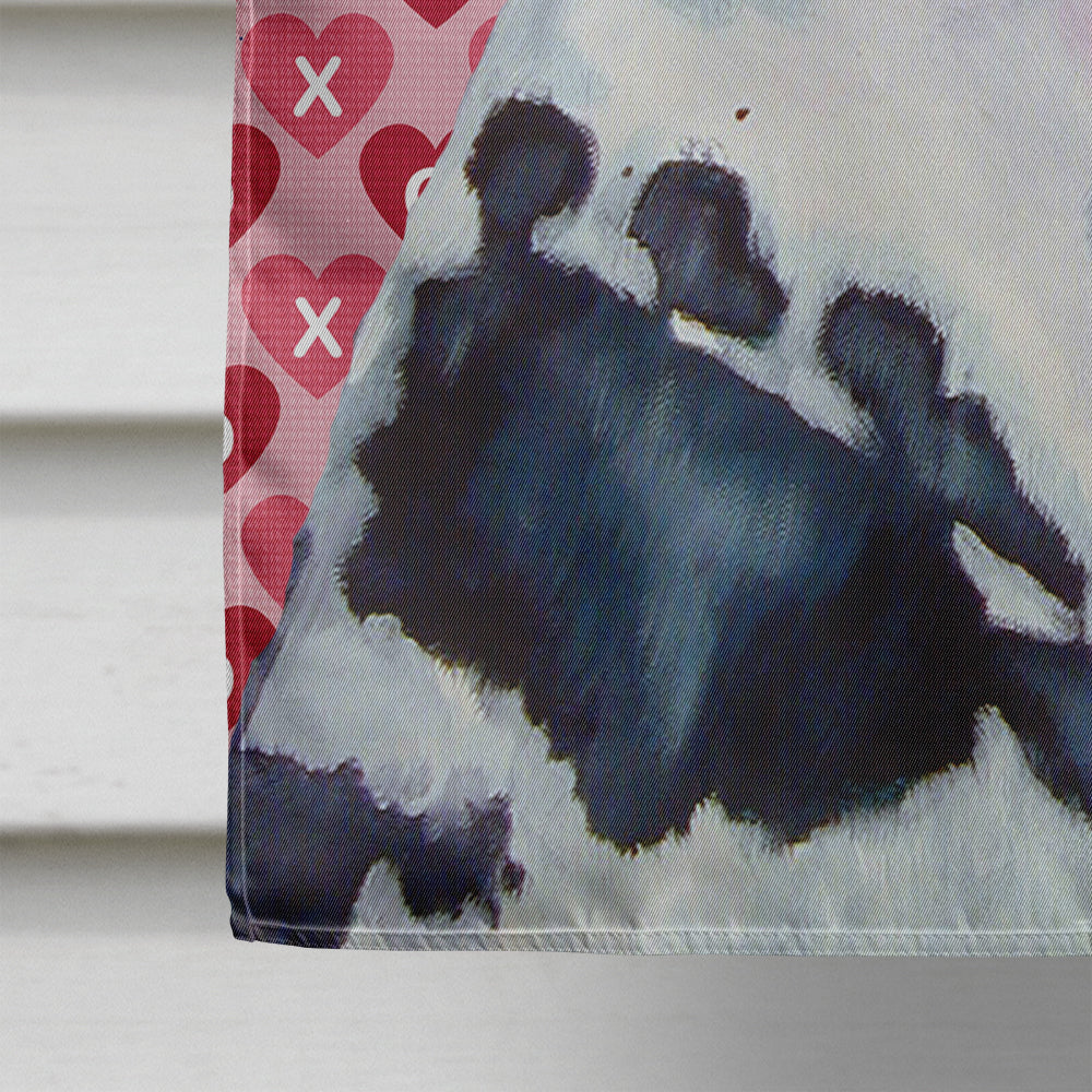 Great Dane Hearts Love and Valentine's Day Portrait House Flag 28x40 Porch Sleeve Pole Decorative Outside Yard Banner Artwork Wall Hanging, Polyester