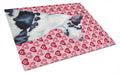 Great Dane Hearts Love and Valentine's Day Portrait Cutting Board Tempered Glass Kitchen Cutting Surface, Heat Resistant Chopping, Non-Slip Feet, Food Prep & Serving