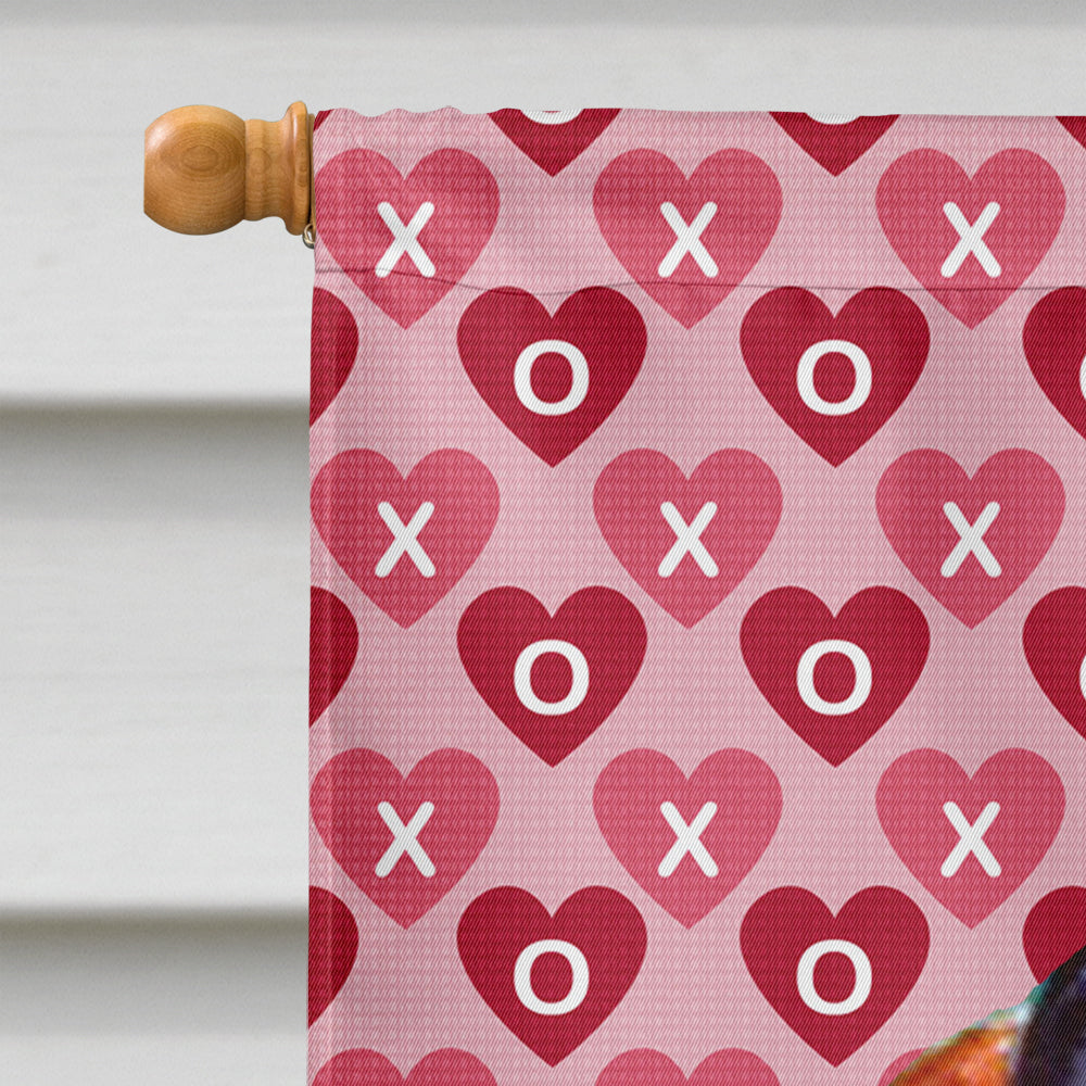 Basset Hound Hearts Love and Valentine's Day Portrait House Flag 28x40 Porch Sleeve Pole Decorative Outside Yard Banner Artwork Wall Hanging, Polyester