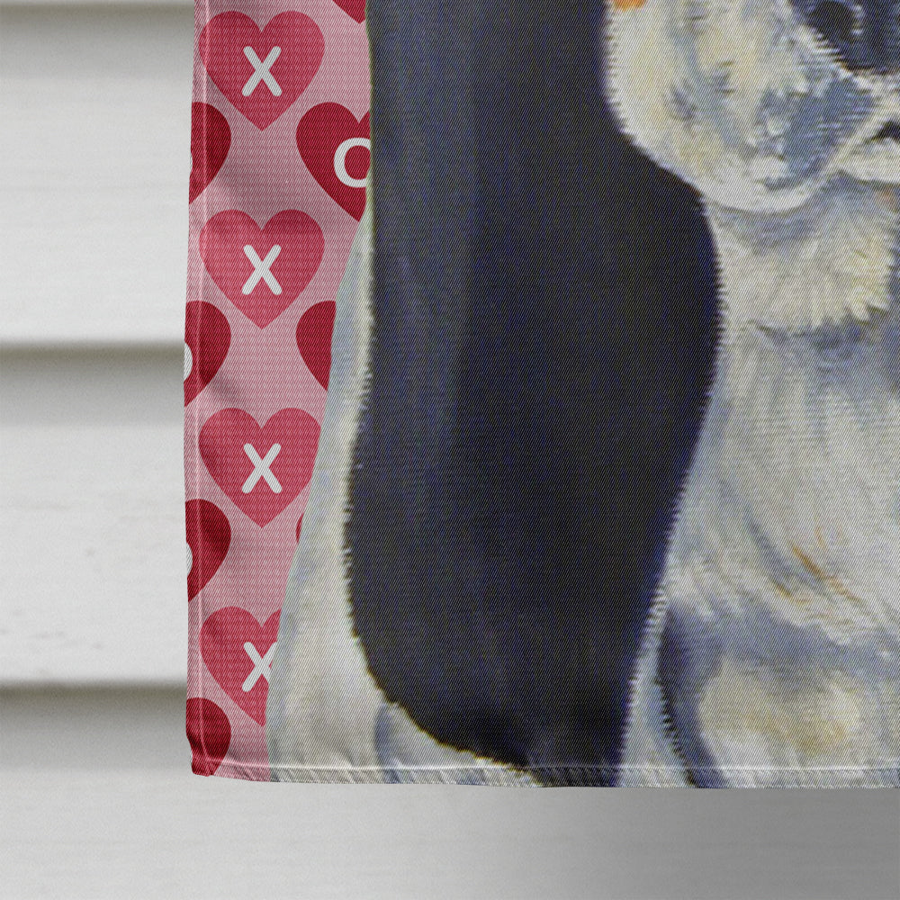 Basset Hound Hearts Love and Valentine's Day Portrait House Flag 28x40 Porch Sleeve Pole Decorative Outside Yard Banner Artwork Wall Hanging, Polyester