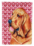 Bloodhound Hearts Love and Valentine's Day Portrait House Flag 28x40 Porch Sleeve Pole Decorative Outside Yard Banner Artwork Wall Hanging, Polyester