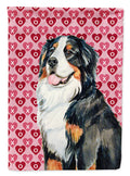Bernese Mountain Dog Hearts Love and Valentine's Day Portrait House Flag 28x40 Porch Sleeve Pole Decorative Outside Yard Banner Artwork Wall Hanging, Polyester