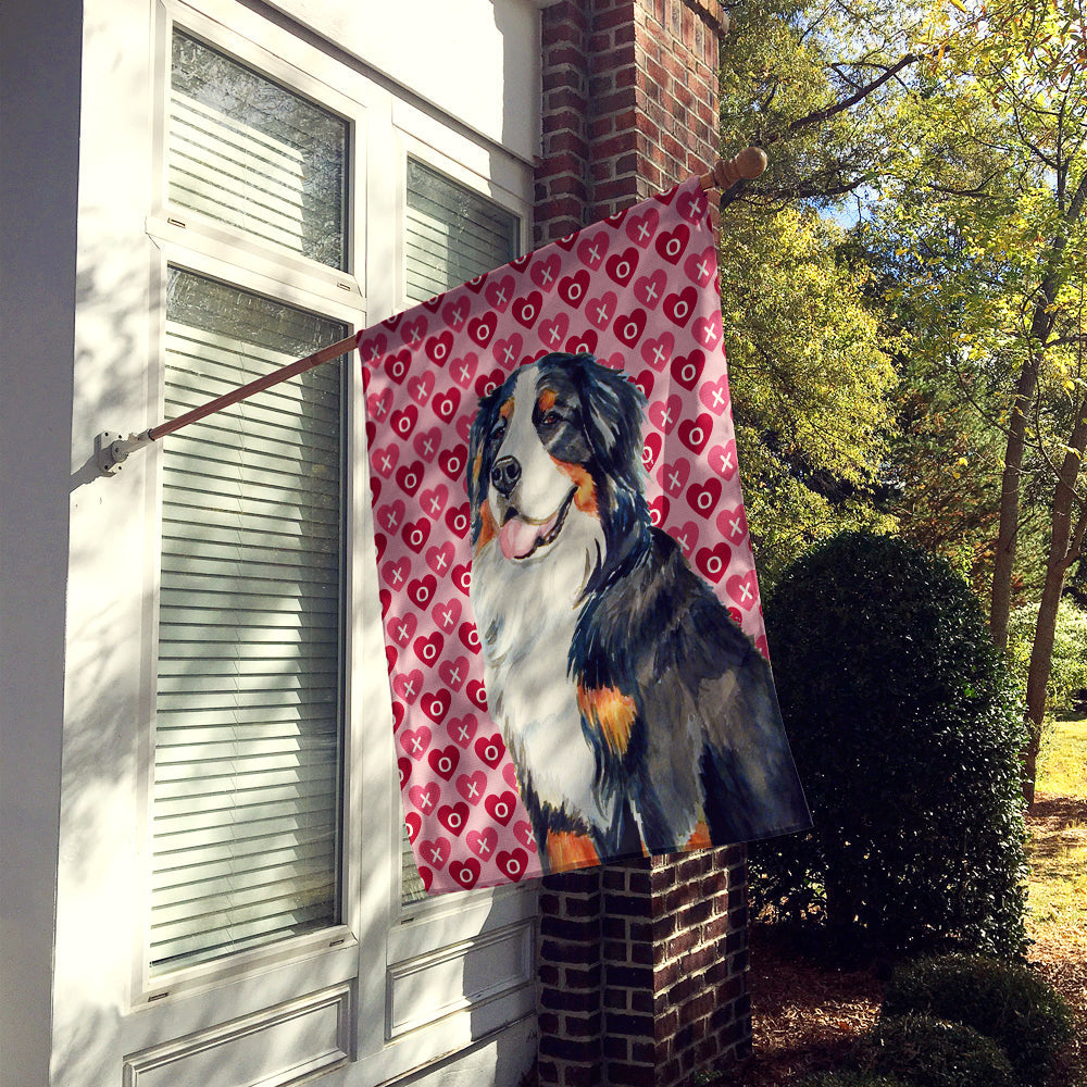 Bernese Mountain Dog Hearts Love and Valentine's Day Portrait House Flag 28x40 Porch Sleeve Pole Decorative Outside Yard Banner Artwork Wall Hanging, Polyester