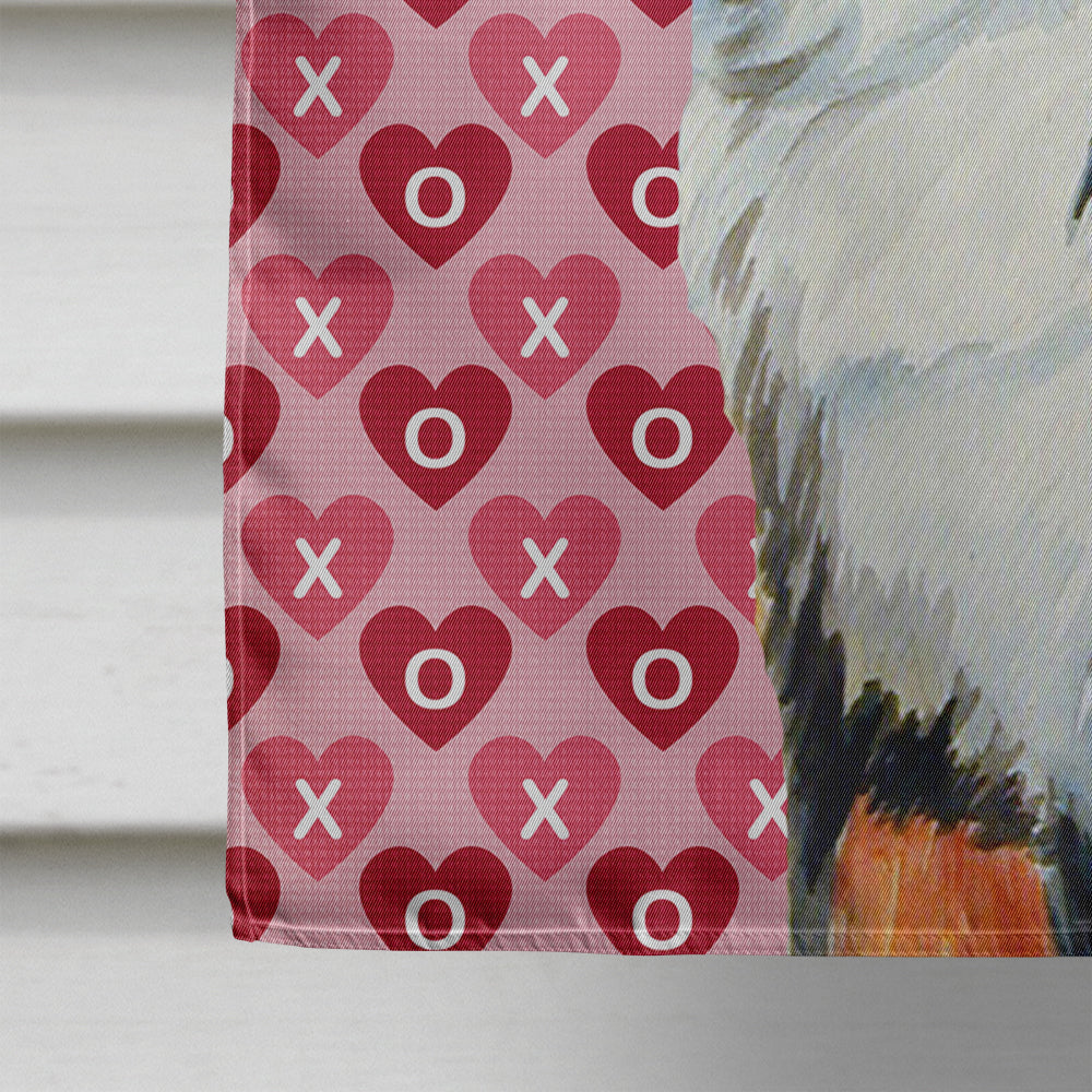 Bernese Mountain Dog Hearts Love and Valentine's Day Portrait House Flag 28x40 Porch Sleeve Pole Decorative Outside Yard Banner Artwork Wall Hanging, Polyester