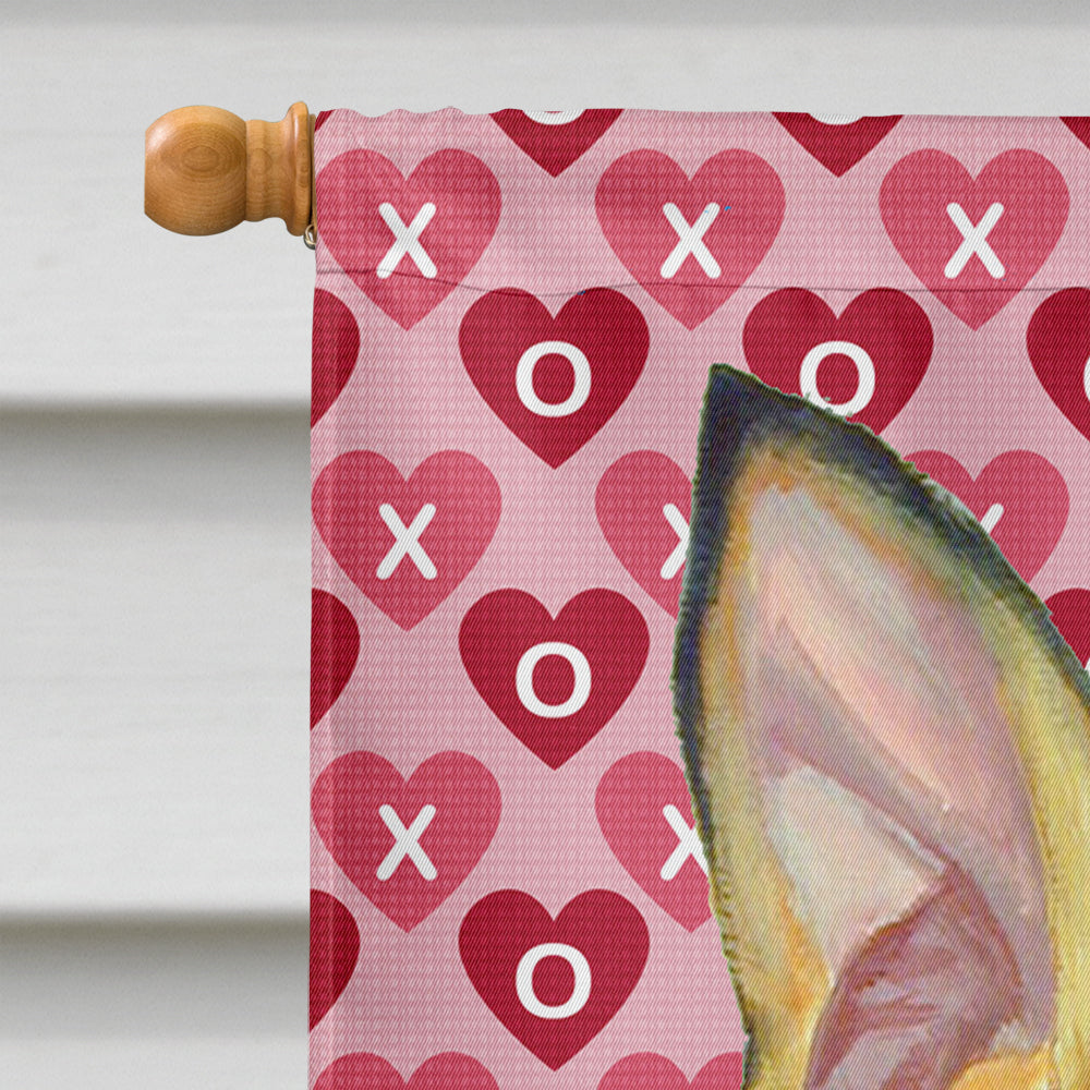 Min Pin Hearts Love and Valentine's Day Portrait House Flag 28x40 Porch Sleeve Pole Decorative Outside Yard Banner Artwork Wall Hanging, Polyester