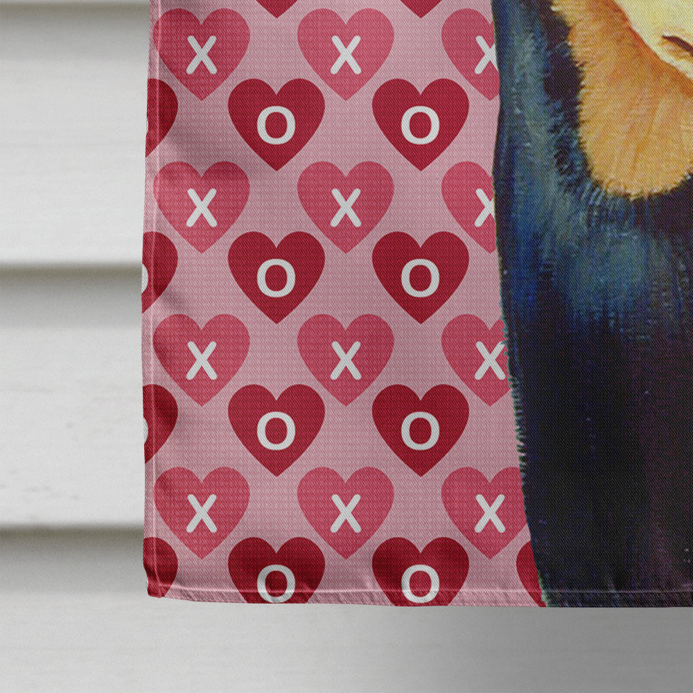 Min Pin Hearts Love and Valentine's Day Portrait House Flag 28x40 Porch Sleeve Pole Decorative Outside Yard Banner Artwork Wall Hanging, Polyester