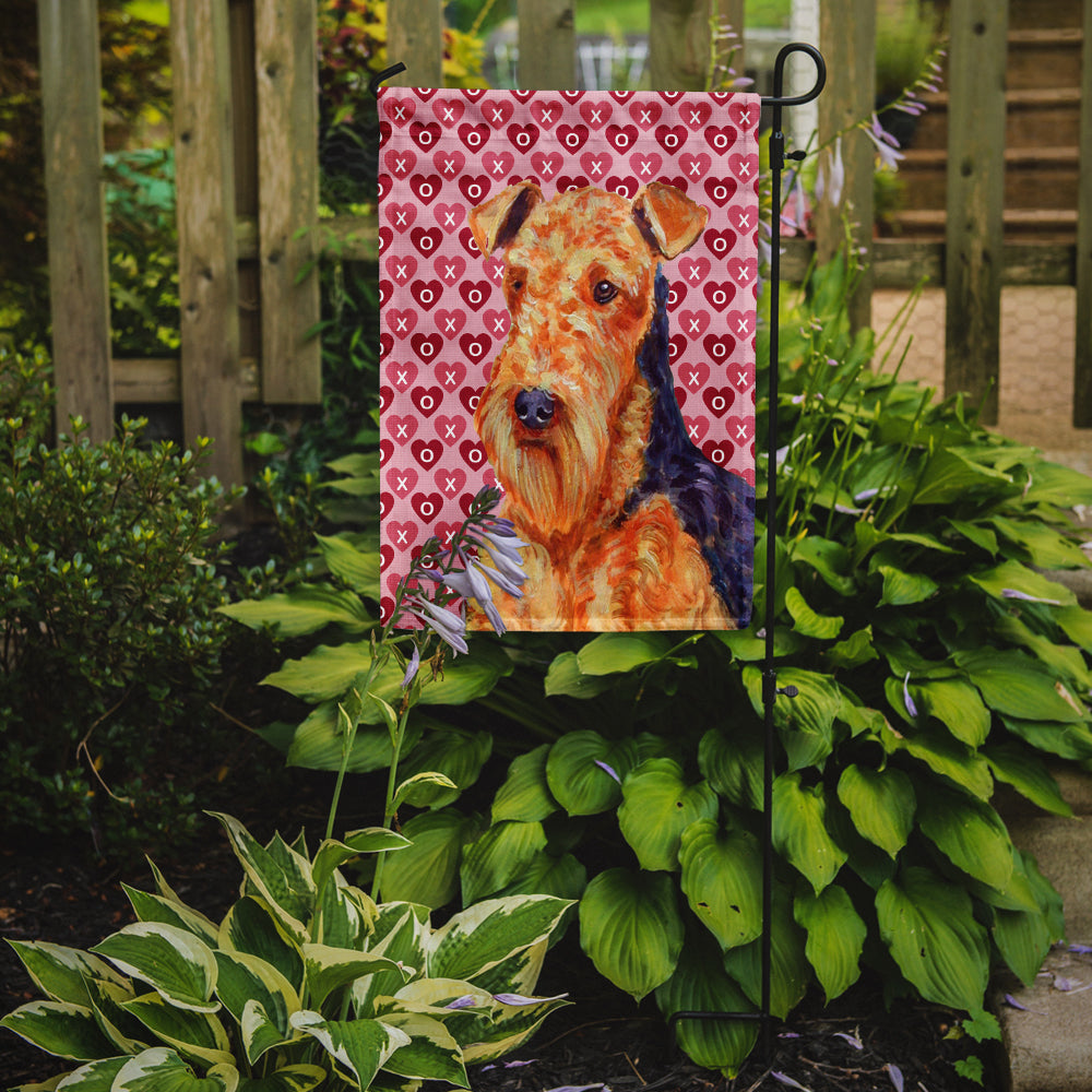 Airedale Hearts Love and Valentine's Day Portrait Garden Flag Mailbox Decorative Yard Banner Outside Patio Artwork for Flower Beds, Garden Size, Multicolor