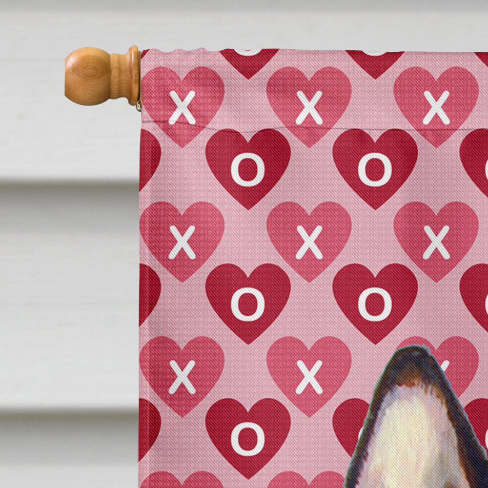 French Bulldog Hearts Love and Valentine's Day Portrait House Flag 28x40 Porch Sleeve Pole Decorative Outside Yard Banner Artwork Wall Hanging, Polyester