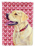Labrador Hearts Love and Valentine's Day Portrait House Flag 28x40 Porch Sleeve Pole Decorative Outside Yard Banner Artwork Wall Hanging, Polyester