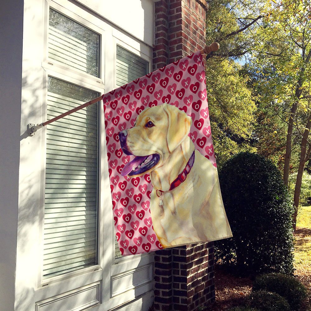 Labrador Hearts Love and Valentine's Day Portrait House Flag 28x40 Porch Sleeve Pole Decorative Outside Yard Banner Artwork Wall Hanging, Polyester