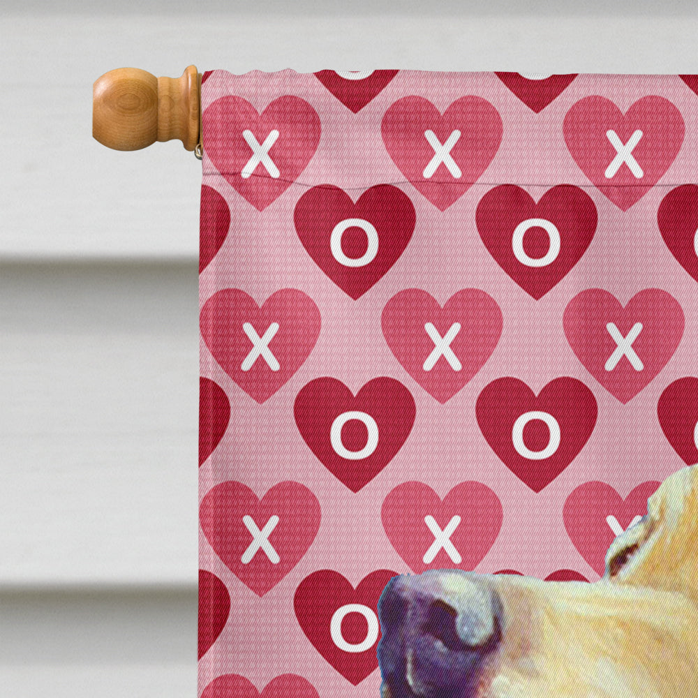 Labrador Hearts Love and Valentine's Day Portrait House Flag 28x40 Porch Sleeve Pole Decorative Outside Yard Banner Artwork Wall Hanging, Polyester