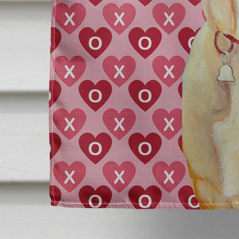 Labrador Hearts Love and Valentine's Day Portrait House Flag 28x40 Porch Sleeve Pole Decorative Outside Yard Banner Artwork Wall Hanging, Polyester