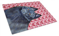Schipperke Hearts Love and Valentine's Day Portrait Cutting Board Tempered Glass Kitchen Cutting Surface, Heat Resistant Chopping, Non-Slip Feet, Food Prep & Serving