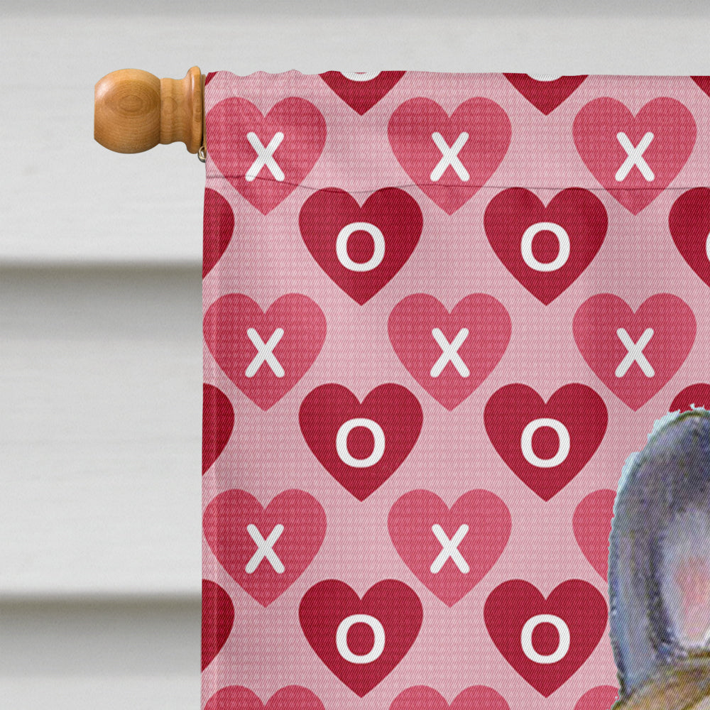 French Bulldog Hearts Love and Valentine's Day Portrait House Flag 28x40 Porch Sleeve Pole Decorative Outside Yard Banner Artwork Wall Hanging, Polyester