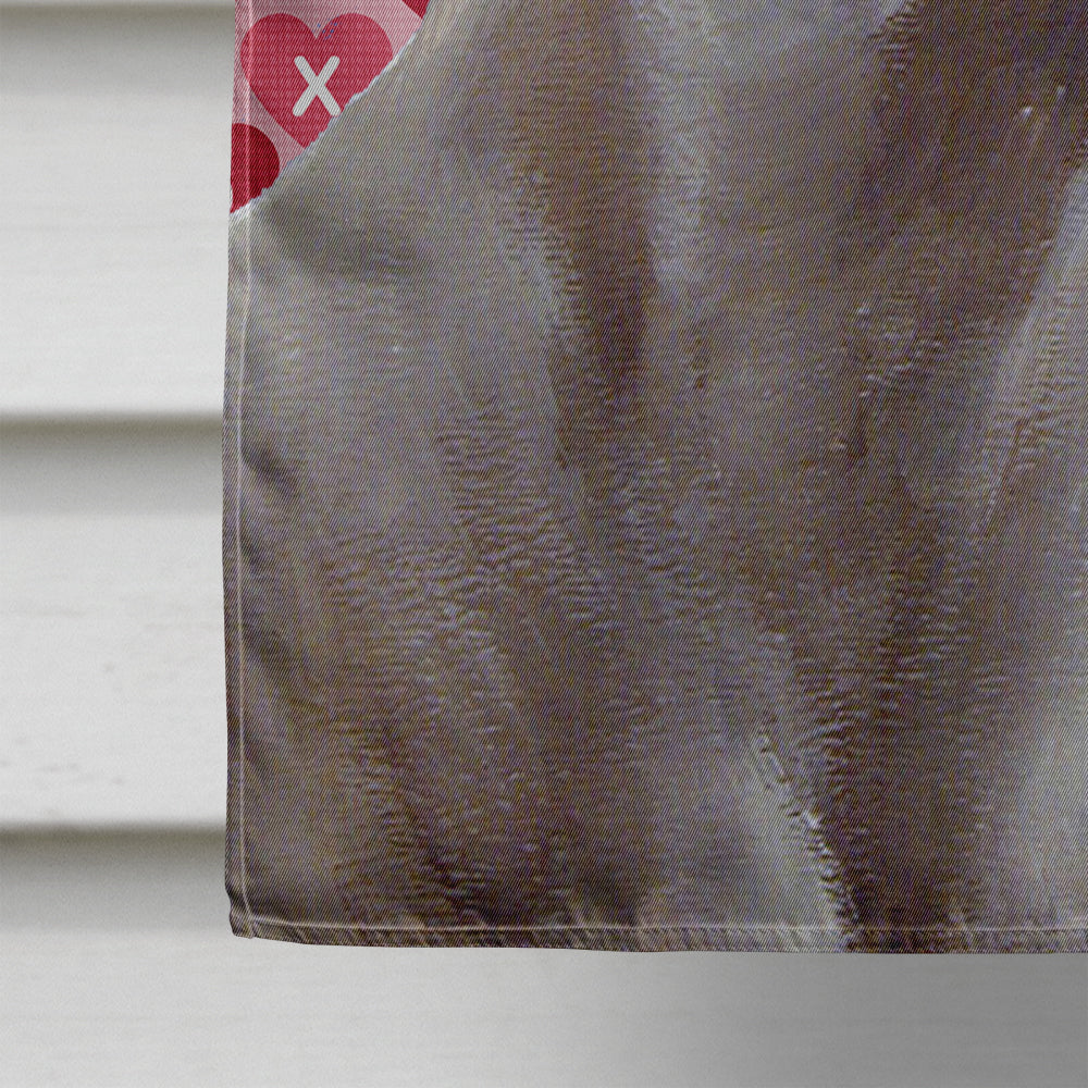 Weimaraner Hearts Love and Valentine's Day Portrait House Flag 28x40 Porch Sleeve Pole Decorative Outside Yard Banner Artwork Wall Hanging, Polyester