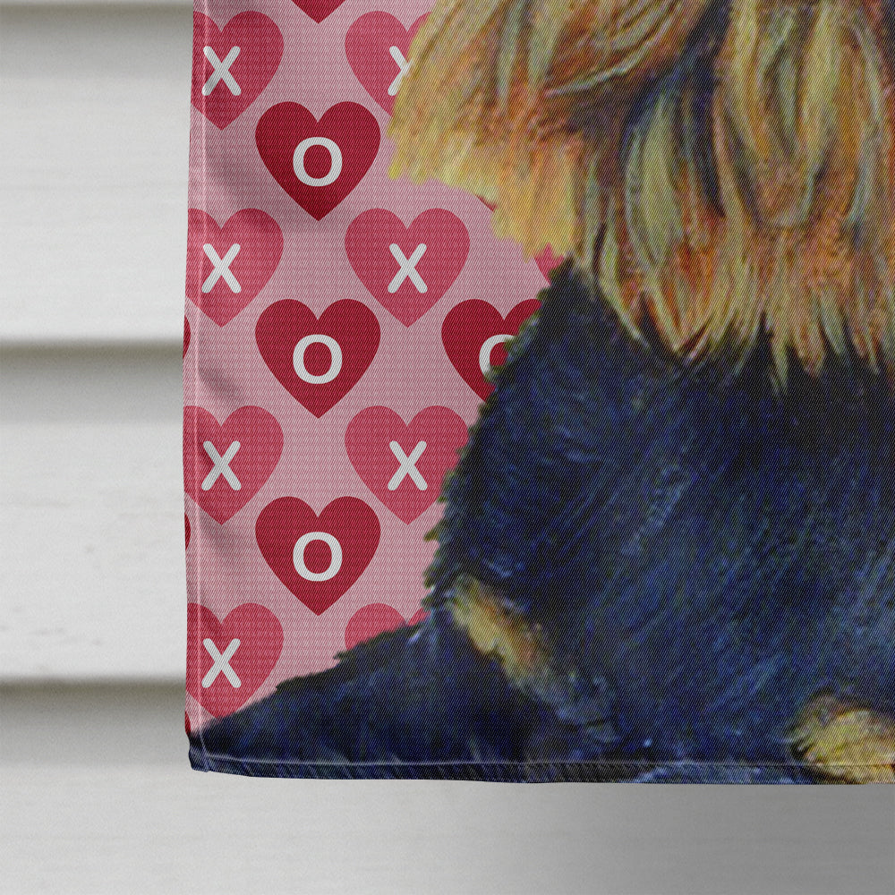 Brussels Griffon Hearts Love and Valentine's Day Portrait House Flag 28x40 Porch Sleeve Pole Decorative Outside Yard Banner Artwork Wall Hanging, Polyester