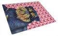 Brussels Griffon Hearts Love and Valentine's Day Portrait Cutting Board Tempered Glass Kitchen Cutting Surface, Heat Resistant Chopping, Non-Slip Feet, Food Prep & Serving