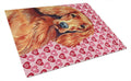 Irish Setter Hearts Love and Valentine's Day Portrait Cutting Board Tempered Glass Kitchen Cutting Surface, Heat Resistant Chopping, Non-Slip Feet, Food Prep & Serving