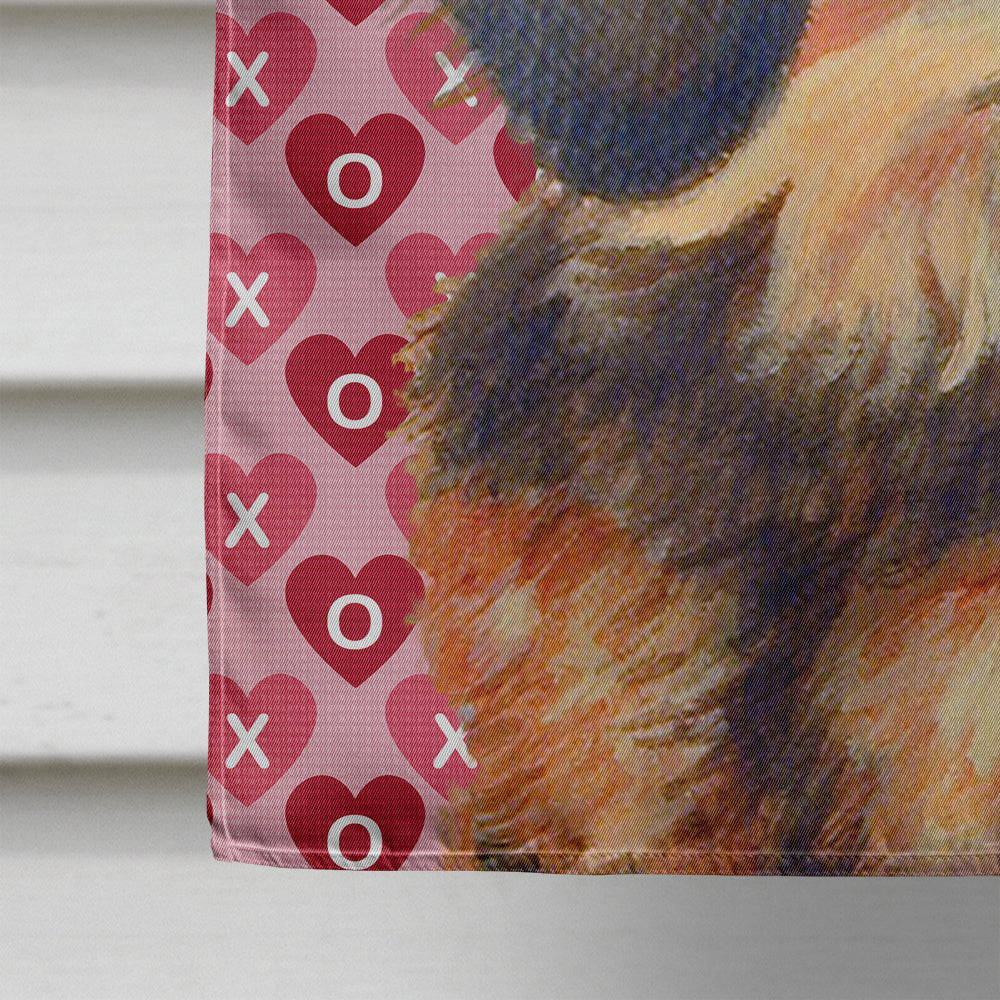 Dachshund Hearts Love and Valentine's Day Portrait House Flag 28x40 Porch Sleeve Pole Decorative Outside Yard Banner Artwork Wall Hanging, Polyester