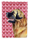 Leonberger Hearts Love and Valentine's Day Portrait House Flag 28x40 Porch Sleeve Pole Decorative Outside Yard Banner Artwork Wall Hanging, Polyester