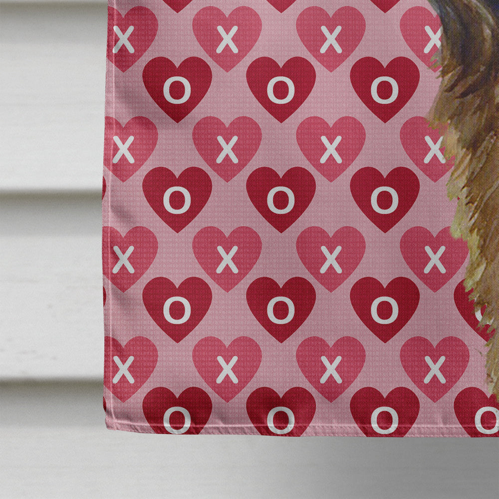 Leonberger Hearts Love and Valentine's Day Portrait House Flag 28x40 Porch Sleeve Pole Decorative Outside Yard Banner Artwork Wall Hanging, Polyester