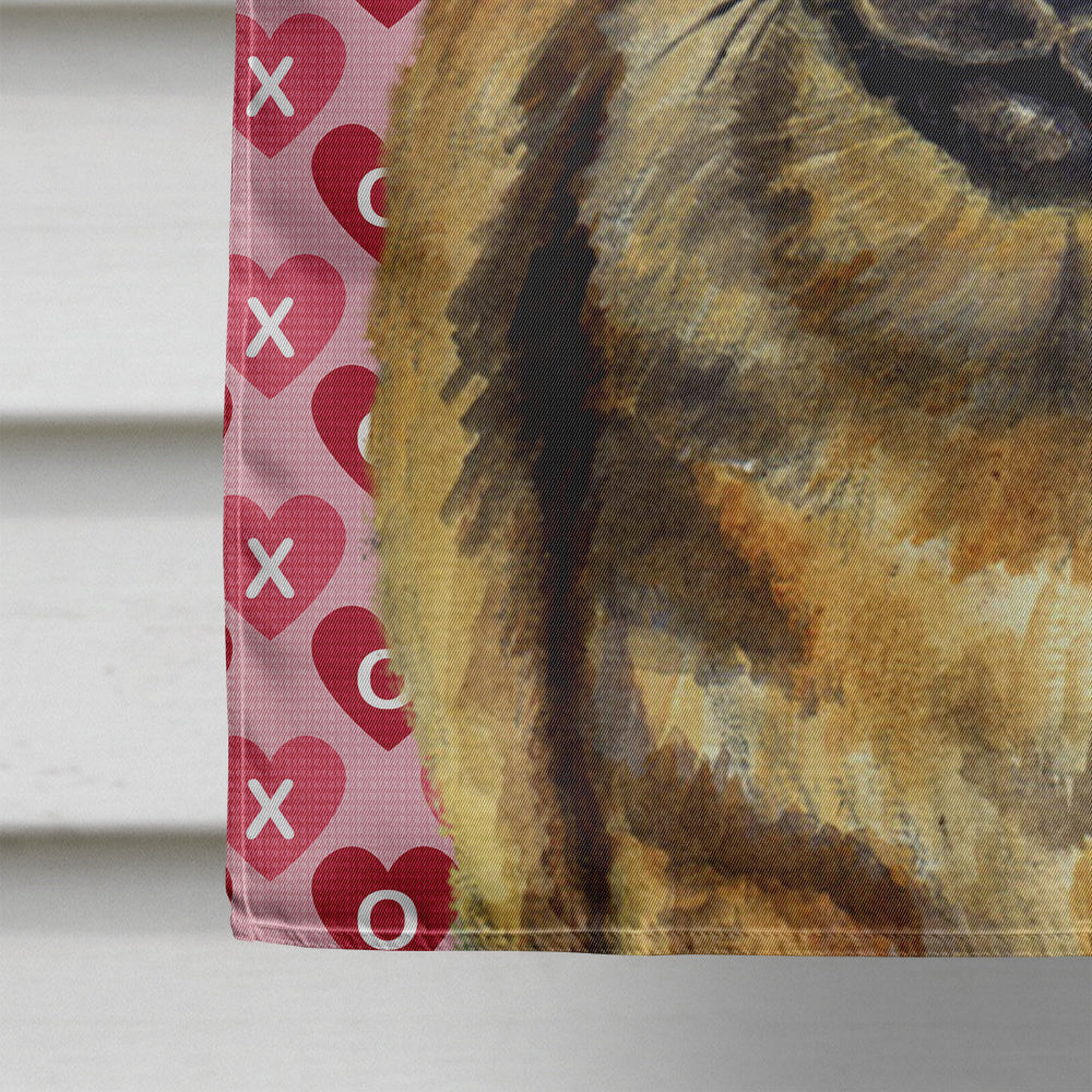 Tibetan Spaniel Hearts Love Valentine's Day House Flag 28x40 Porch Sleeve Pole Decorative Outside Yard Banner Artwork Wall Hanging, Polyester