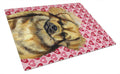 Tibetan Spaniel Hearts Love Valentine's Day Cutting Board Tempered Glass Kitchen Cutting Surface, Heat Resistant Chopping, Non-Slip Feet, Food Prep & Serving