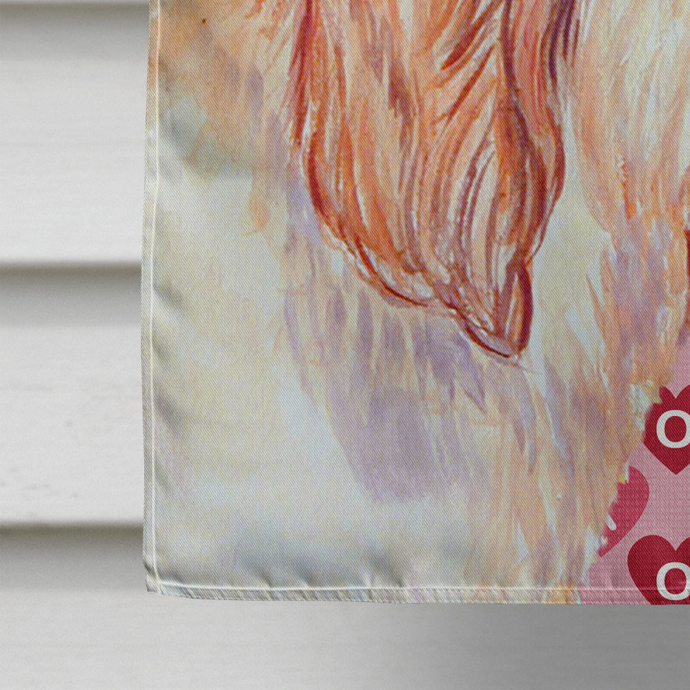 Petit Basset Griffon Vendeen Hearts Love Valentine's Day House Flag 28x40 Porch Sleeve Pole Decorative Outside Yard Banner Artwork Wall Hanging, Polyester