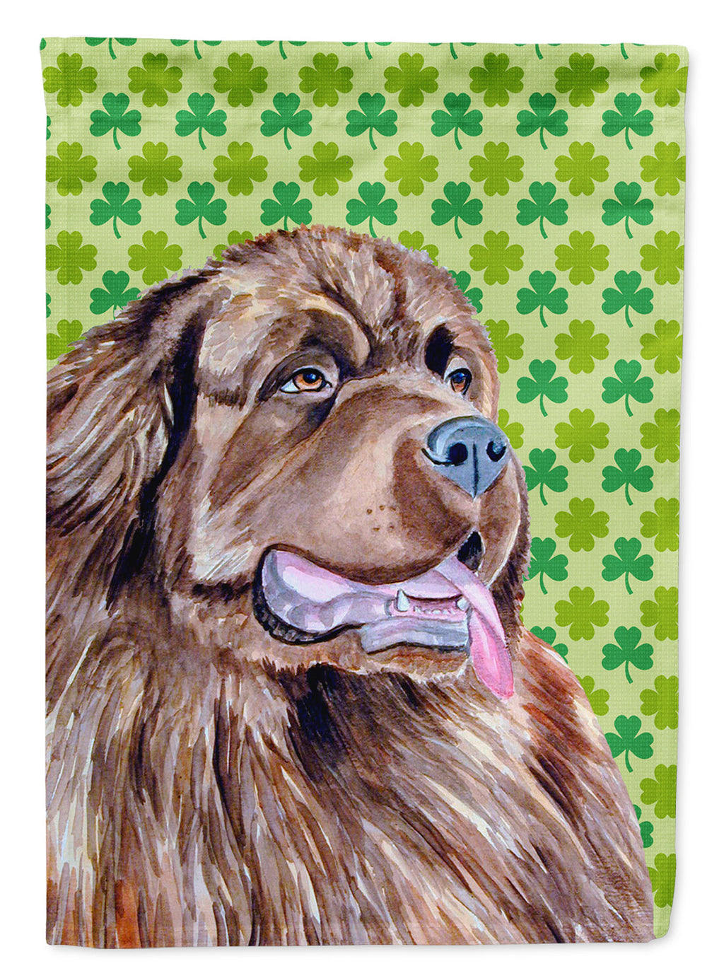 Newfoundland St. Patrick's Day Shamrock Portrait House Flag 28x40 Porch Sleeve Pole Decorative Outside Yard Banner Artwork Wall Hanging, Polyester