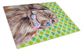 Newfoundland St. Patrick's Day Shamrock Portrait Cutting Board Tempered Glass Kitchen Cutting Surface, Heat Resistant Chopping, Non-Slip Feet, Food Prep & Serving