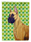 Great Dane St. Patrick's Day Shamrock Portrait House Flag 28x40 Porch Sleeve Pole Decorative Outside Yard Banner Artwork Wall Hanging, Polyester