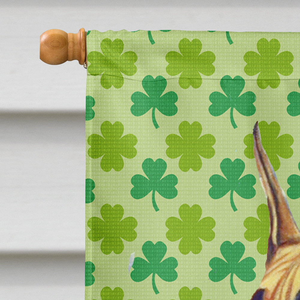 Great Dane St. Patrick's Day Shamrock Portrait House Flag 28x40 Porch Sleeve Pole Decorative Outside Yard Banner Artwork Wall Hanging, Polyester