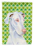 Great Dane St. Patrick's Day Shamrock Portrait House Flag 28x40 Porch Sleeve Pole Decorative Outside Yard Banner Artwork Wall Hanging, Polyester