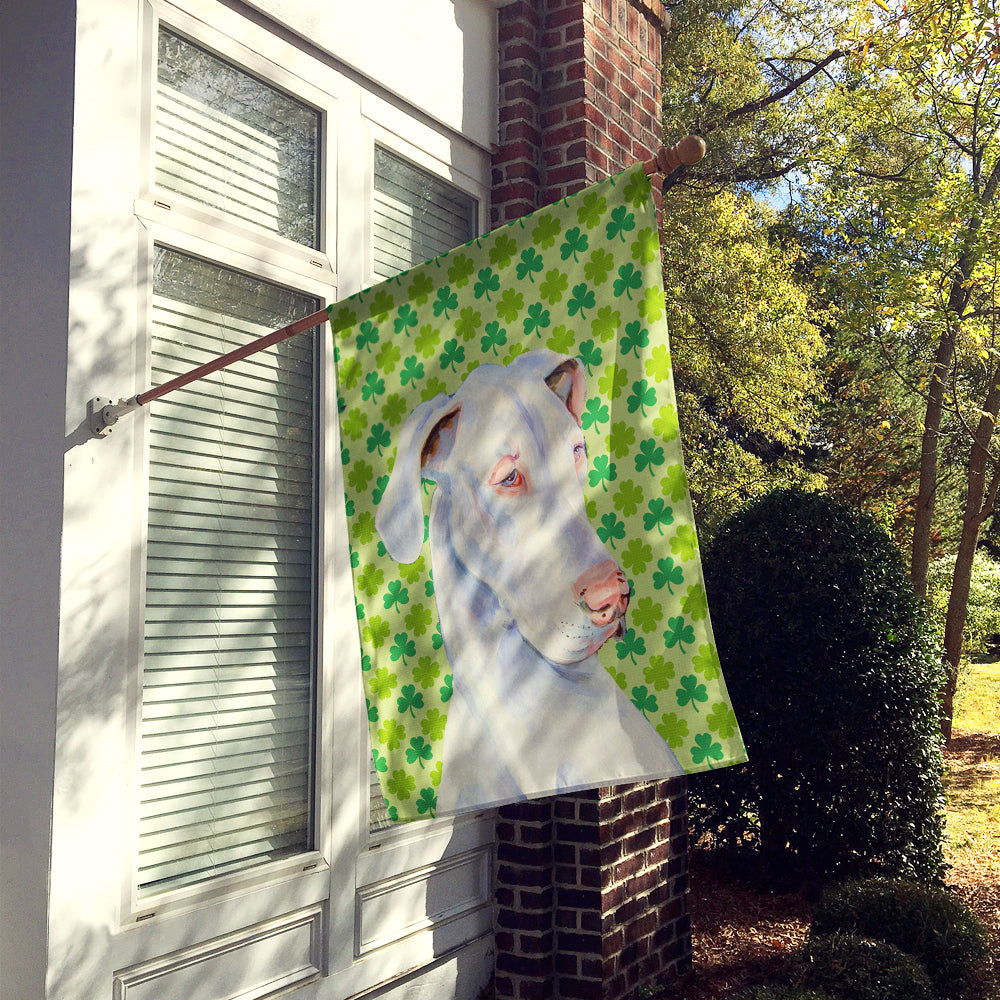 Great Dane St. Patrick's Day Shamrock Portrait House Flag 28x40 Porch Sleeve Pole Decorative Outside Yard Banner Artwork Wall Hanging, Polyester